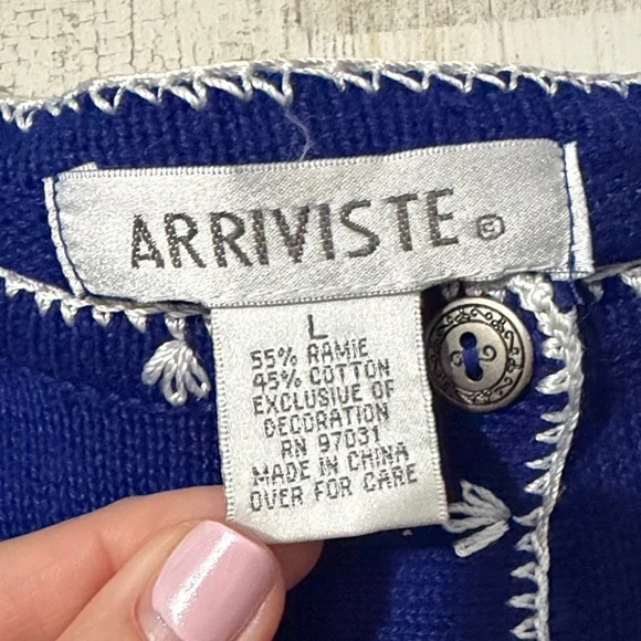 Vintage Blue Festive Christmas Cardigan Size Large - Picture 8 of 13